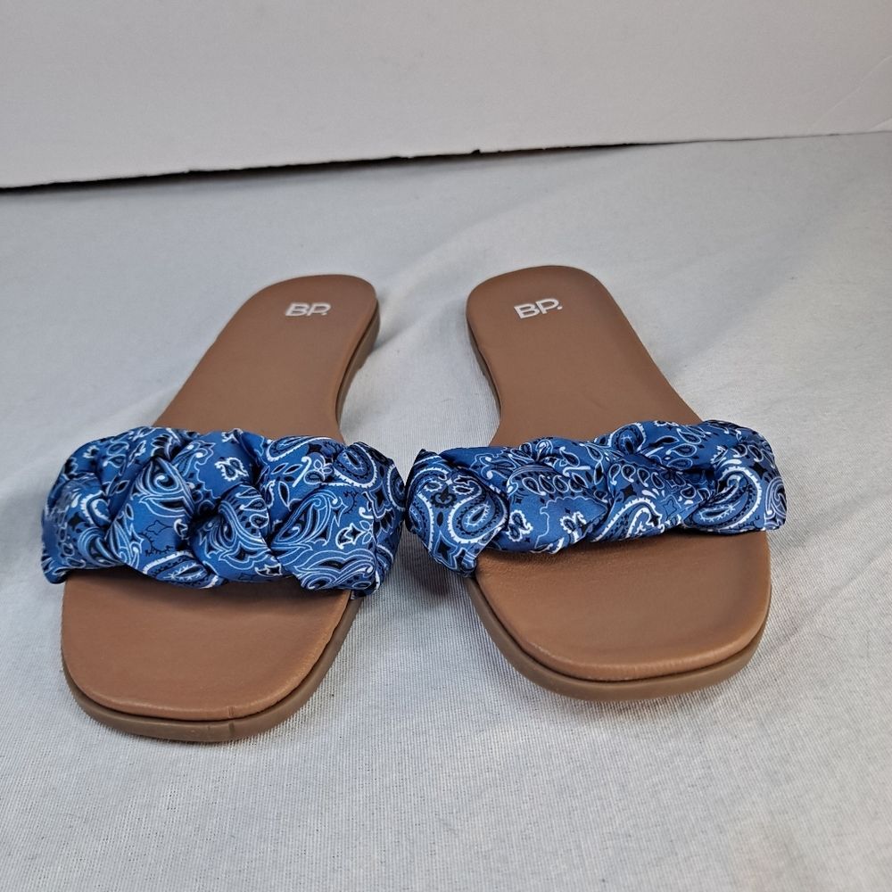 BP. Santos2 Women's Slide Sandals Size 8.5 Blue Bandana Braided - Picture 2 of 8
